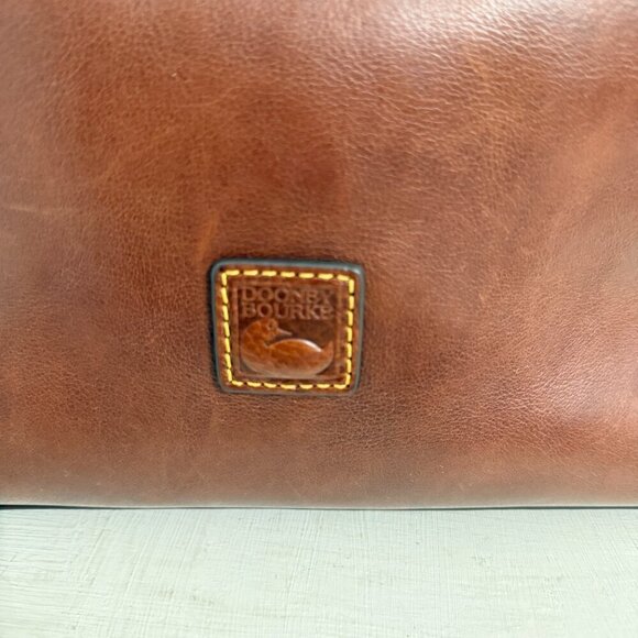 Dooney & Bourke Chestnut Florentine Leather Barlow Satchel Crossbody Handbag - Picture 11 of 16